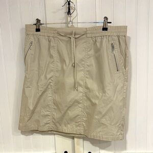 Tribal Beige Drawstring Skirt with Pockets. Size L